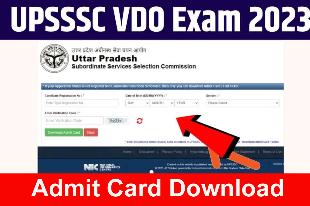 UPSSSC VDO Admit Card