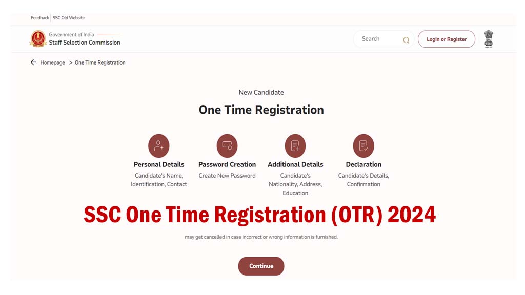 SSC One Time Registration OTR